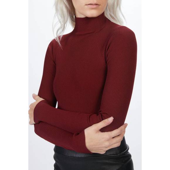 NEW ZEYNEP ARCAY open back knit bodysuit in cherry - Picture 4 of 5